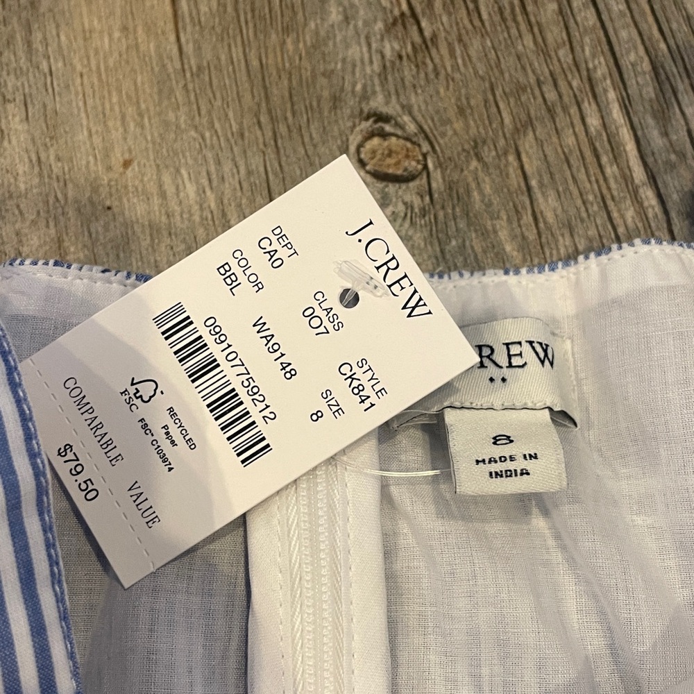J. Crew Blue and White Striped Sleeveless Top - Picture 2 of 5